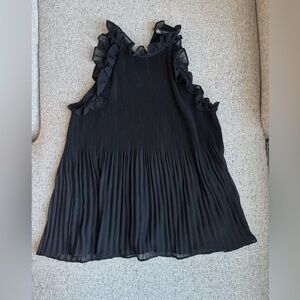 Zara Black Ruffle Sleeveless Top
